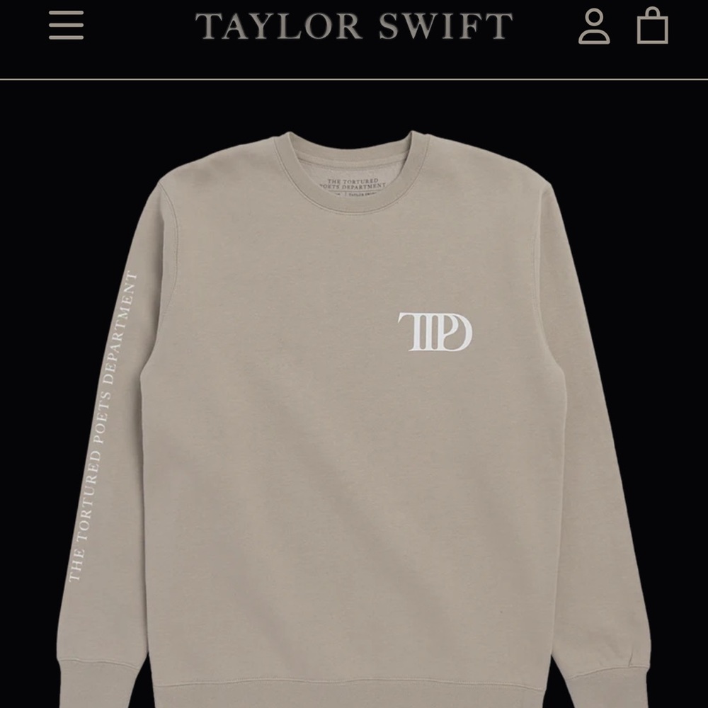 TTPD: Taylor Swift The Tortured Poets Department Beige Crewneck